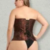 Corset rétro marron Marinella (vue de dos) Corset rétro marron Marinella