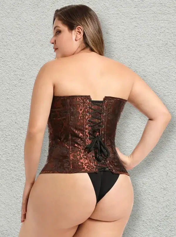 Corset rétro marron Marinella (vue de dos) Corset rétro marron Marinella
