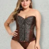 Corset rétro marron Marinella (vue de face) Corset rétro marron Marinella