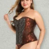 Corset rétro marron Marinella (vue de profil) Corset rétro marron Marinella