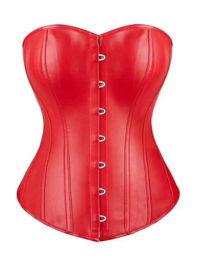 Corset rouge simili-cuir Ruby