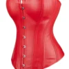 Corset rouge simili-cuir Ruby (vue de profil) Corset rouge simili-cuir Ruby