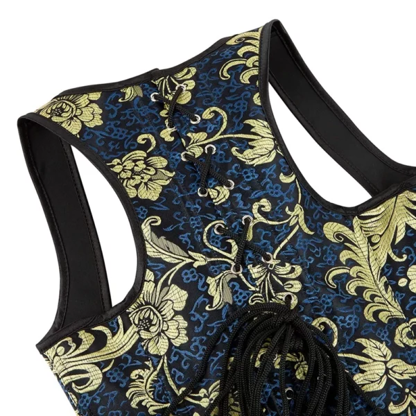Corset royal bleu et or Arabella (6) Corset royal bleu et or Arabella
