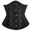 Corset serre-taille noir Élégance (vue réelle de face) Corset serre-taille noir Élégance