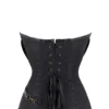 Corset steampunk noir Valkyria (vue réelle, dos) Corset steampunk noir Valkyria