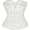 Corset transparent blanc en résille Wendie (vue réelle, arrière) Corset transparent blanc en résille Wendie