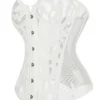 Corset transparent blanc en résille Wendie (vue réelle, profil) Corset transparent blanc en résille Wendie