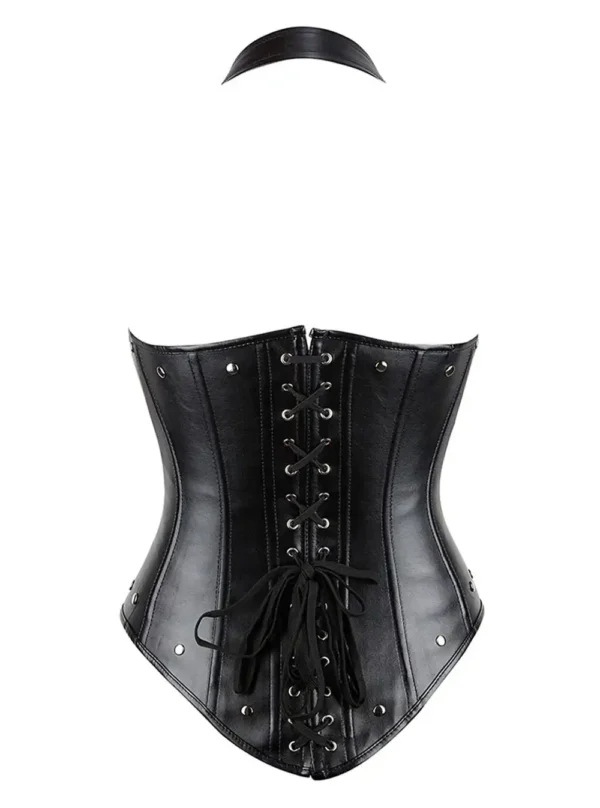 Corset underbust cuir noir Rebel