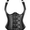 Corset underbust cuir noir Rebel