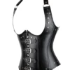 Corset underbust cuir noir Rebel