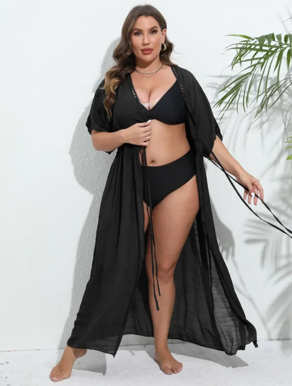 Kimono de plage fluide manches chauve-souris (6) Kimono de plage fluide manches chauve-souris