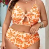 Maillot de bain 2 pièces culotte haute – Sol de Sienne (vue de face) Maillot de bain 2 pièces culotte haute – Sol de Sienne