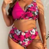 Maillot de bain 2 pièces fleuri - Taille haute