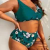 Maillot de bain 2 pièces fleuri - Taille haute