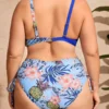 Maillot de bain grande taille 2 pièces – taille haute sculptante (bleu, arrière) Maillot de bain grande taille 2 pièces – taille haute sculptante