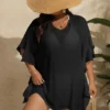 Robe de plage ample & courte (4) Robe de plage ample & courte – Noir ou blanc