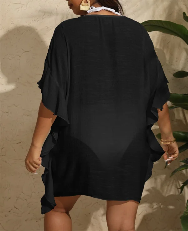 Robe de plage ample & courte (5) Robe de plage ample & courte – Noir ou blanc