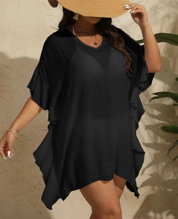 Robe de plage ample & courte (6) Robe de plage ample & courte – Noir ou blanc