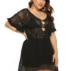 Robe de plage grande taille en crochet bohème chic (3) Robe de plage grande taille en crochet bohème chic