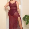 Robe longue de plage sexy maille filet