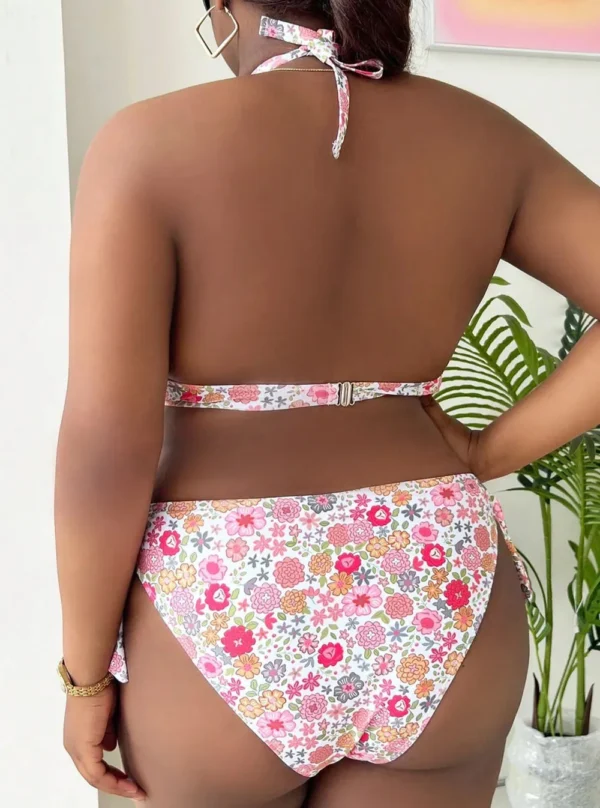 bikini-push-up-floral-rose-dos Bikini push-up imprimé floral rose