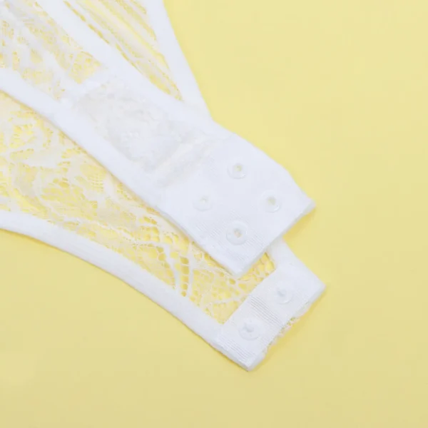 Body blanc en dentelle transparente et armatures (5) Body blanc en dentelle transparente et armatures