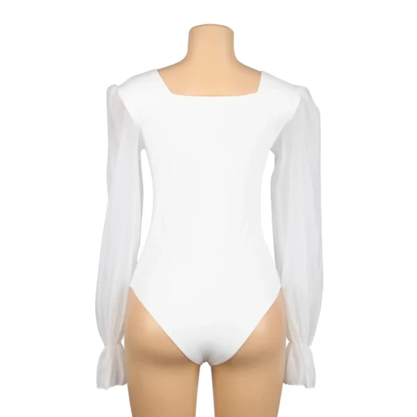 Body blanc opaque à manches bouffantes transparentes (3) Body blanc opaque à manches bouffantes transparentes