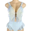 Body bleu ciel décolleté à ailes de papillon (2) Body bleu ciel décolleté à ailes de papillon