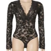 Body chic noir dentelle et manches longues (3) Body chic noir dentelle et manches longues