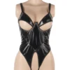 Body cuir ouvert et dos en résille transparente (3) Body cuir ouvert et dos en résille transparente