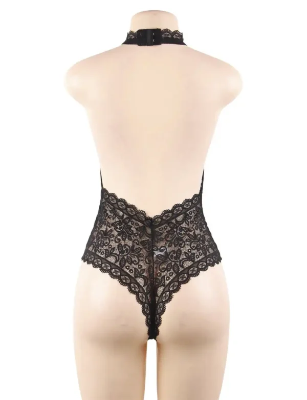 Body en dentelle noir décolleté ouvert (4) Body en dentelle noir décolleté ouvert