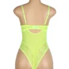 Body en dentelle vert fluo à armatures (2) Body en dentelle vert fluo à armatures