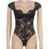 Body noir balconnet en dentelle (2) Body noir balconnet en dentelle