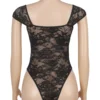 Body noir balconnet en dentelle (3) Body noir balconnet en dentelle