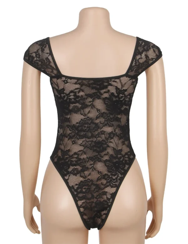 Body noir balconnet en dentelle (3) Body noir balconnet en dentelle
