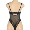 Body noir dentelle et tulle transparent (2) Body noir dentelle et tulle transparent à armatures