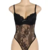 Body noir dentelle et tulle transparent (3) Body noir dentelle et tulle transparent à armatures