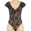 Body noir en dentelle florale (2) Body noir en dentelle florale