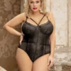 Body noir grande taille en dentelle (1) Body noir grande taille en dentelle