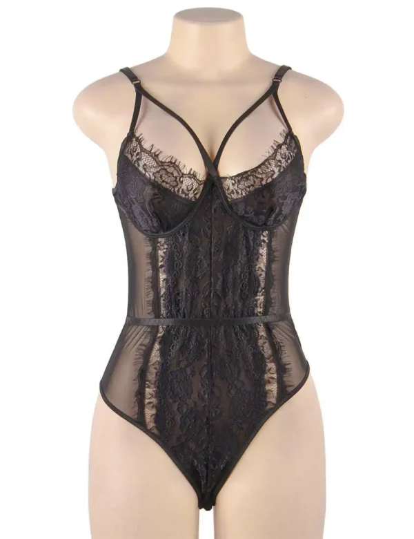 Body noir grande taille en dentelle (5) Body noir grande taille en dentelle