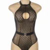 Body noir transparent à résille et ceinture (4) Body noir transparent à résille et ceinture