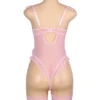 Body rose en dentelle avec porte-jarretelles (4) Body rose en dentelle avec porte-jarretelles