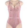 Body rose grande taille en dentelle (2) Body rose grande taille en dentelle