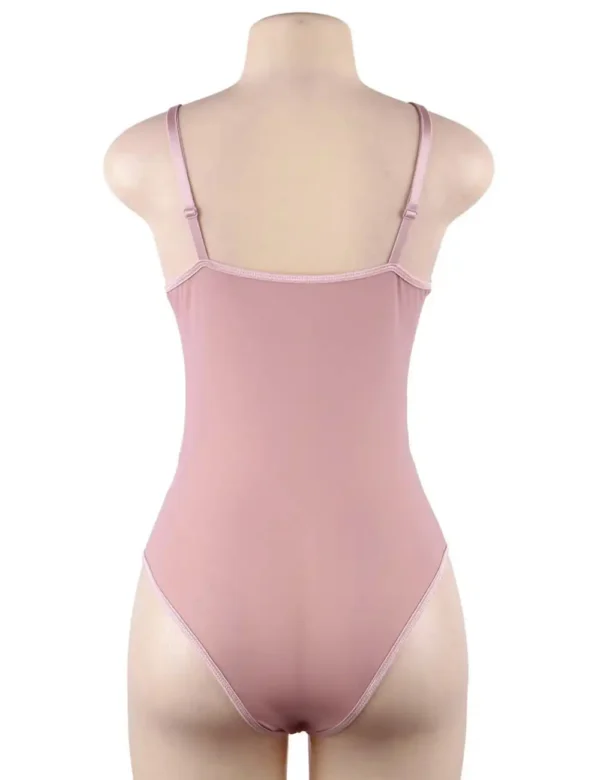 Body rose grande taille en dentelle (3) Body rose grande taille en dentelle
