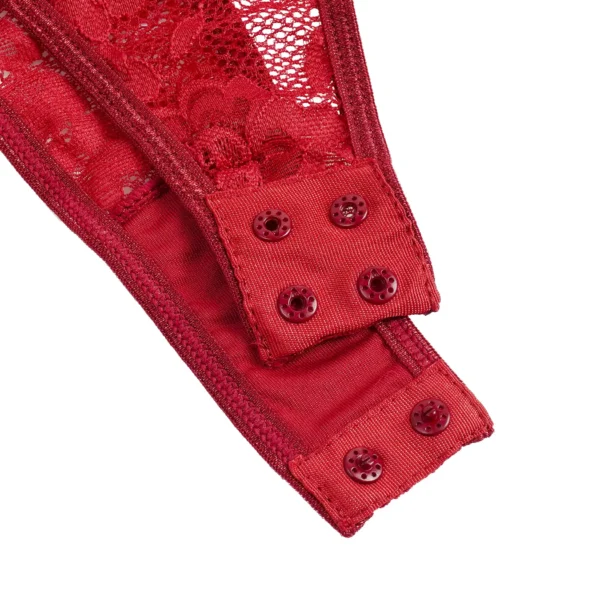 Body rouge chic à armatures et manches longues (2) Body rouge chic à armatures et manches longues