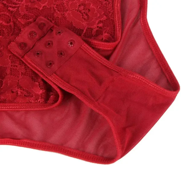 Body rouge grande taille en dentelle (4) Body rouge grande taille en dentelle