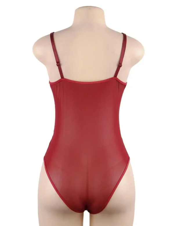 Body rouge grande taille en dentelle (5) Body rouge grande taille en dentelle