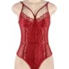 Body rouge grande taille en dentelle (6) Body rouge grande taille en dentelle