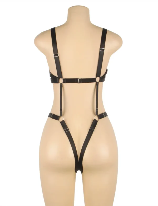 Body sexy noir à sangles façon harnais (2) Body sexy noir à sangles façon harnais