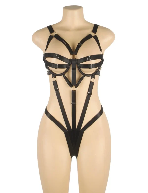 Body sexy noir à sangles façon harnais (3) Body sexy noir à sangles façon harnais